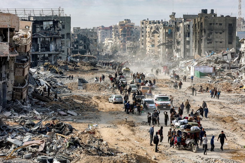 The northern Gaza Strip on January 20, 2025, one day after a ceasefire deal in the war between Israel and Hamas went into effect.