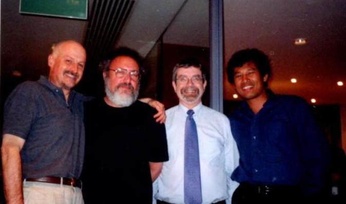 Zarni with his friends Geoff and Michael in London 2005