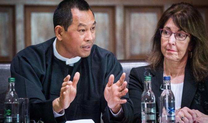 Speaking on Myanmar genocide at Oxford Union