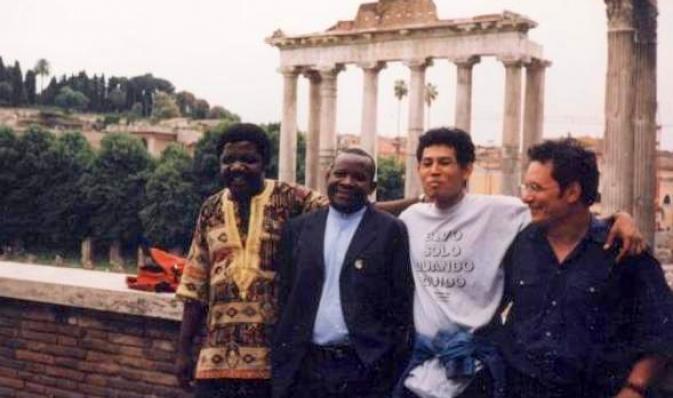 With fellow activists in Rome 1999